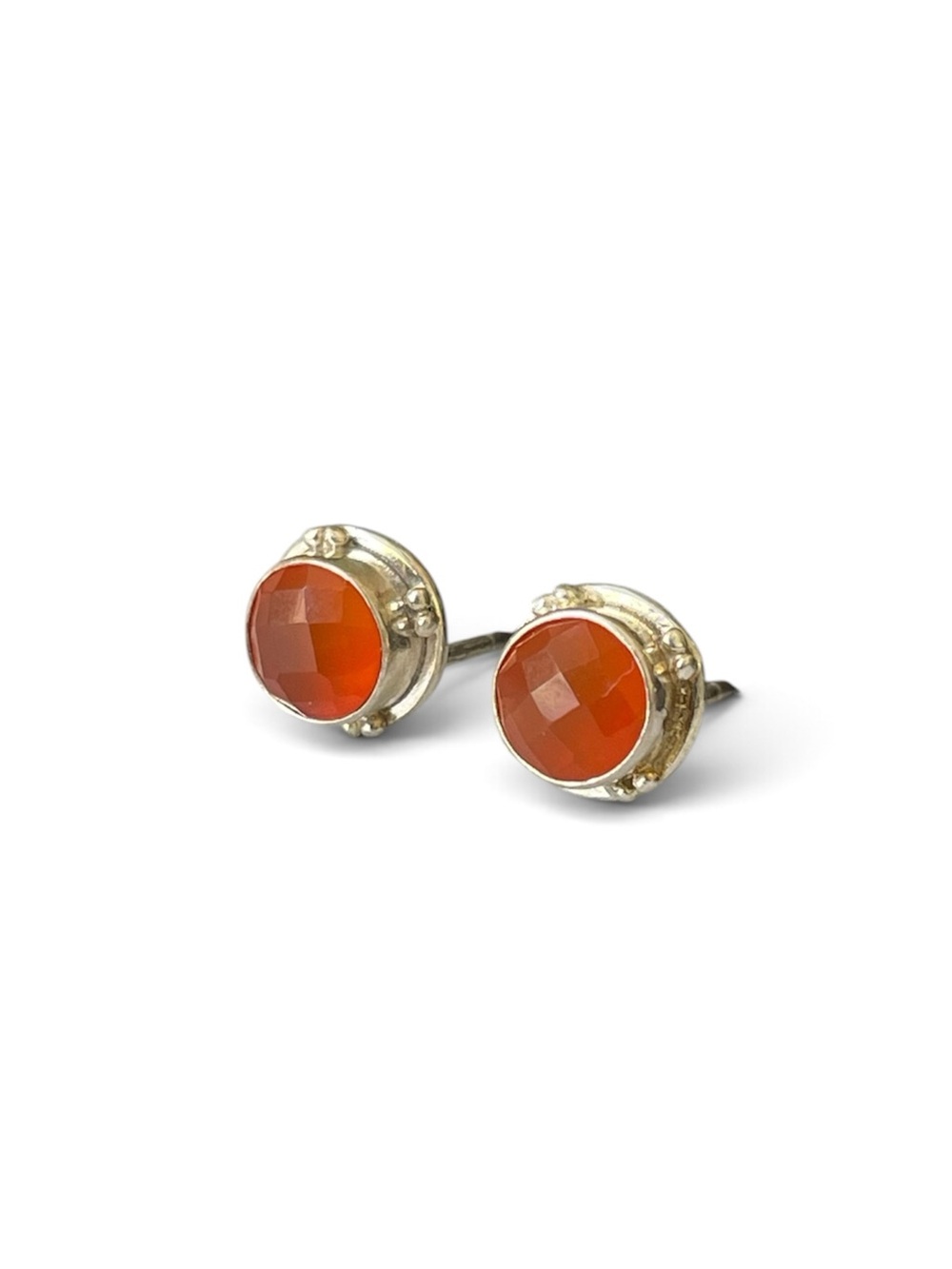 925 Sterling Silver Natural Carnelian Stud Earrings! 
B O H O